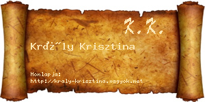 Krály Krisztina névjegykártya